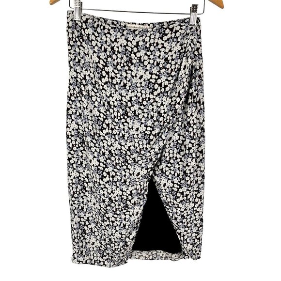 Abercrombie & Fitch Dresses & Skirts - ABERCROMBIE & FITCH Women's Multicolor Floral Slit Wrap Pencil Skirt Small